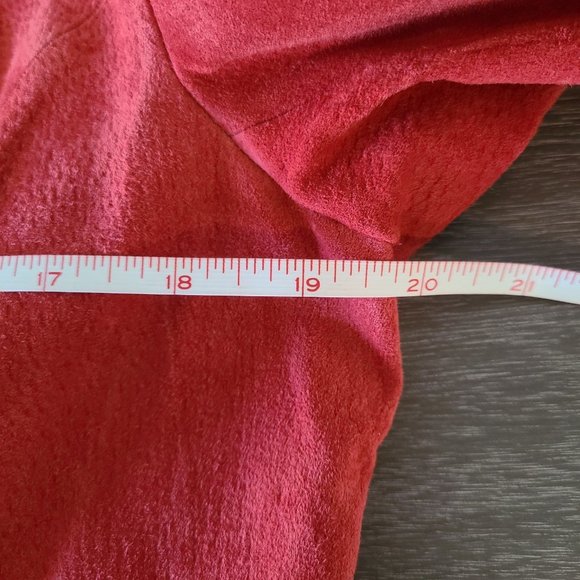 3B West Womens Fringed Leather Jacket Red Suede Open Front Size Large *read - Picture 6 of 12